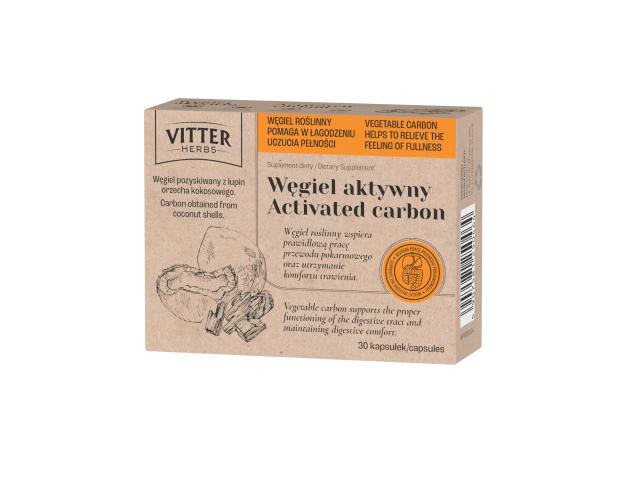 Węgiel Aktywny Vitter Herbs interakcje ulotka kapsułki twarde - 30 kaps.