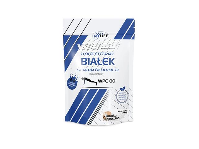 WHEY My life Koncentrat białek serwtkowych WPC 80 o smaku cappuccino interakcje ulotka proszek  700 g