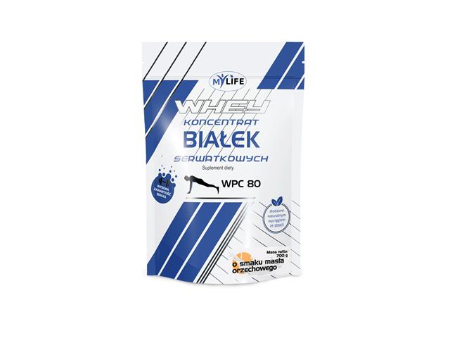 WHEY My life Koncentrat białek serwtkowych WPC 80 o smaku masła orzechowego interakcje ulotka proszek - 700 g