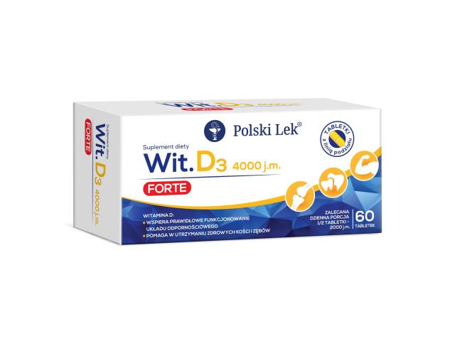 Wit. D3 4000 j.m. Forte interakcje ulotka tabletki  60 tabl.