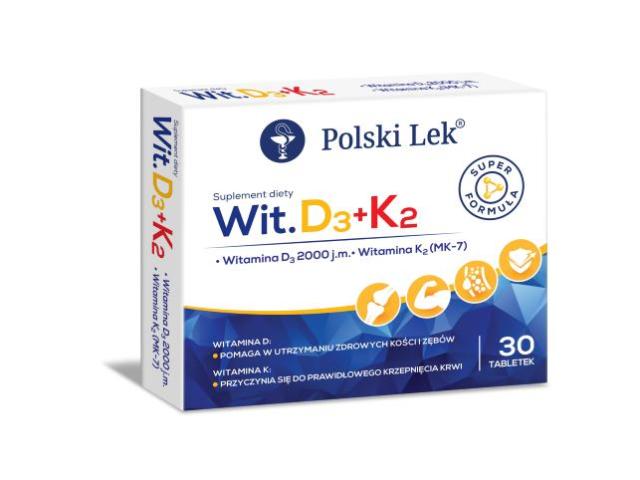 Wit. D3 + K2 interakcje ulotka tabletki  30 tabl.