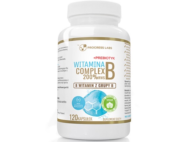 Witamina B Complex 200% RWS + Prebiotyk interakcje ulotka kapsułki - 120 kaps.