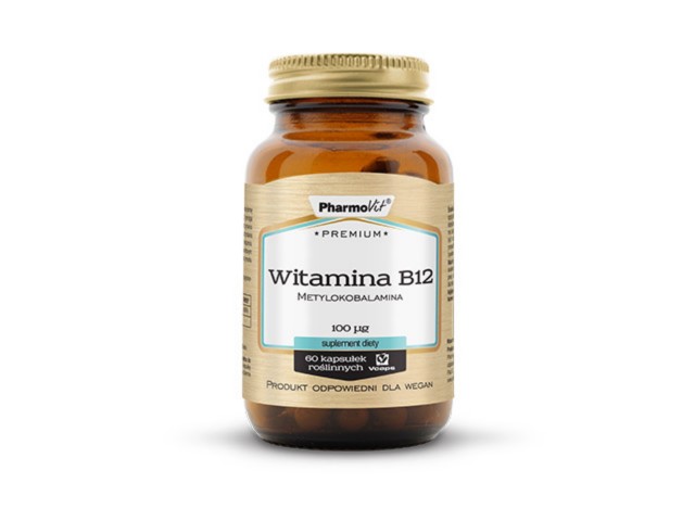 Witamina B12 100 mcg Premium Pharmovit interakcje ulotka kapsułki - 60 kaps. (but. ze szkła)