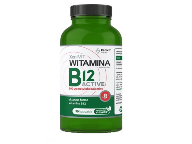 Witamina B12 Active Methylocobalamin 500 mcg interakcje ulotka kapsułki z roślinnej celulozy  90 kaps.