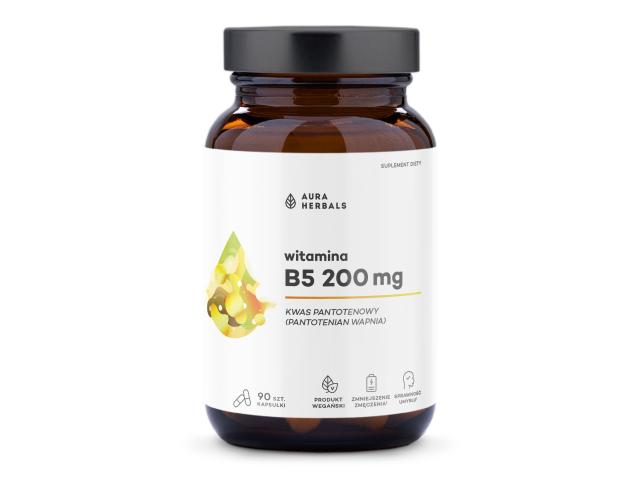 Witamina B5 200 mg Kwas Pantotenowy interakcje ulotka kapsułki - 90 kaps.