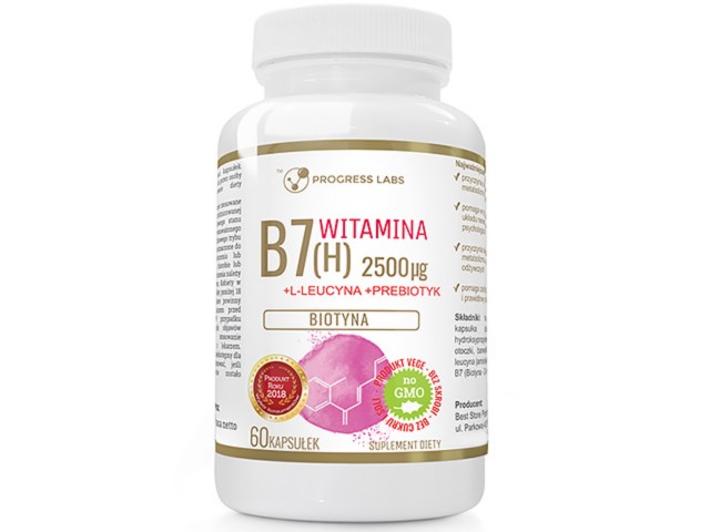 Witamina B7 2500mcg + L-Leucyna + Prebiotyk interakcje ulotka kapsułki  60 kaps.