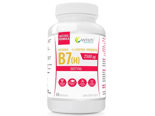 Witamina B7 (H) Biotyna 2500mcg + L-Leucyna + Prebiotyk interakcje ulotka kapsułki  60 kaps.