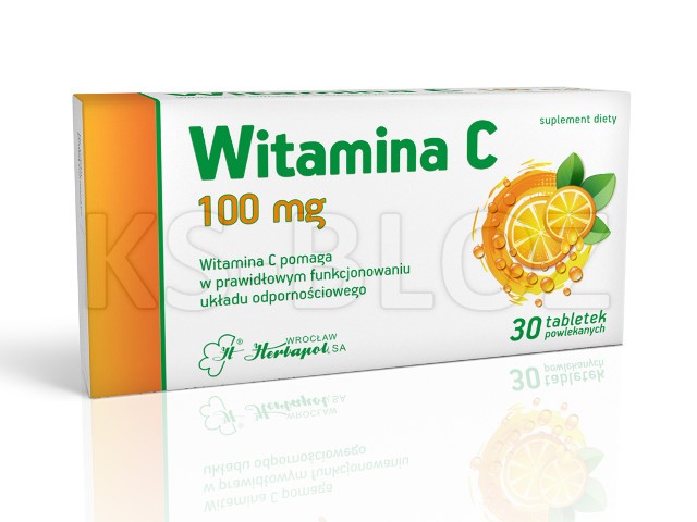 Witamina C 100 mg interakcje ulotka tabletki powlekane  30 tabl.