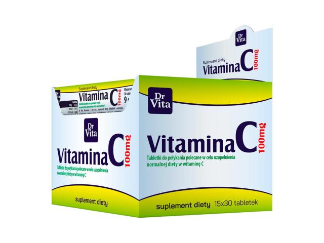Witamina C 100 mg interakcje ulotka tabletki powlekane - 30 tabl. (blist.)