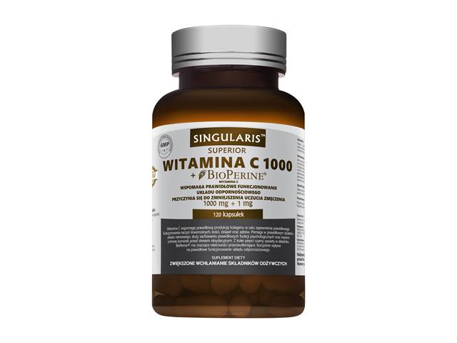 Witamina C 1000 Bioperine Singularis Superior interakcje ulotka kapsułki  120 kaps.