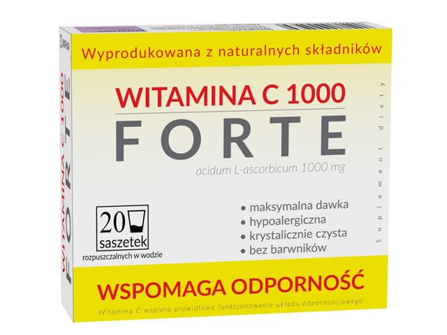 Witamina C 1000 Forte interakcje ulotka saszetka  20 sasz.