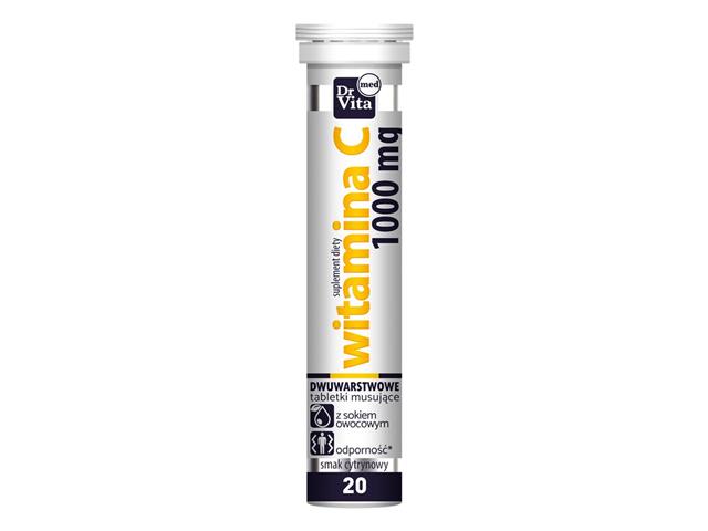 Witamina C 1000 mg interakcje ulotka tabletki musujące - 20 tabl.