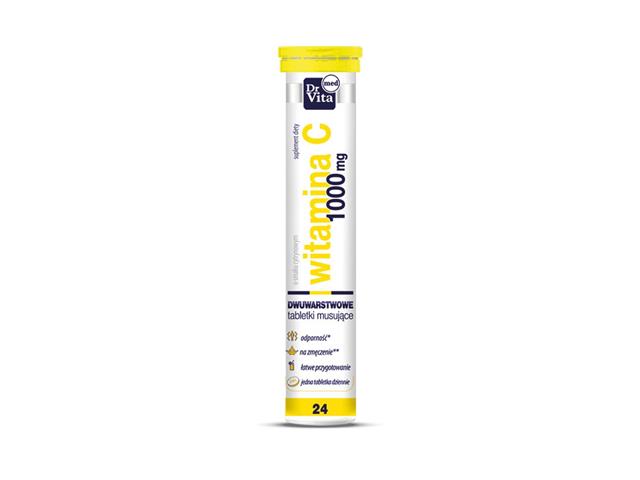 Witamina C 1000 mg interakcje ulotka tabletki musujące - 24 tabl.