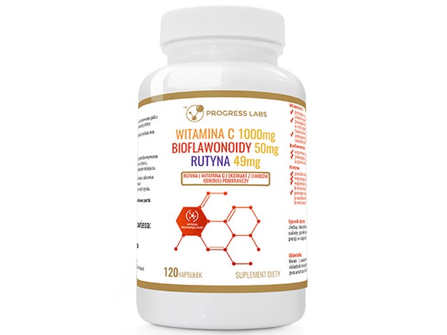 Witamina C 1000mg + Bioflawonoidy 50mg + Rutyna 49mg interakcje ulotka kapsułki - 120 kaps.