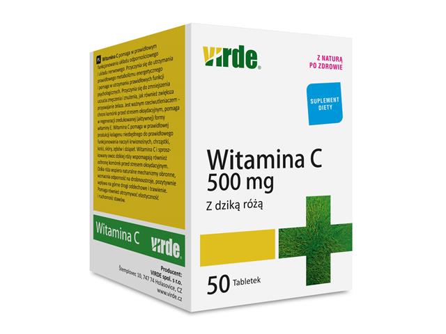 Witamina C 500 mg z dziką różą interakcje ulotka tabletki  50 tabl.