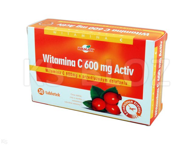 Witamina C 600 mg Activ interakcje ulotka tabletki  30 tabl.