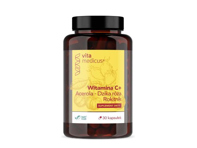 Witamina C+ Acerola - Dzika róża - Rokitnik VitaMedicus interakcje ulotka kapsułki  30 kaps.