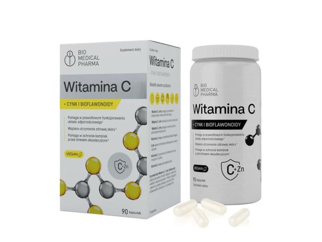 Witamina C + Cynk I Bioflawonoidy interakcje ulotka kapsułki twarde - 90 kaps.
