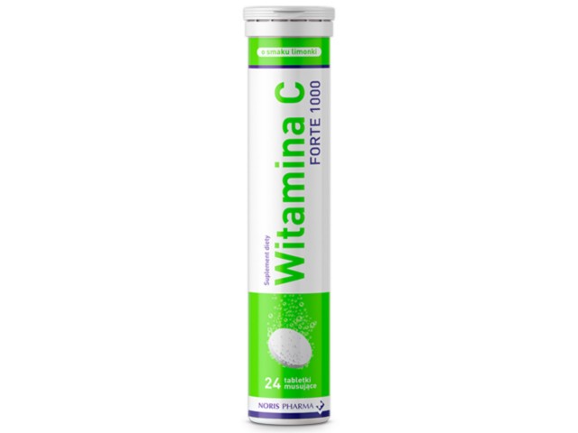 Witamina C Forte 1000 limonka interakcje ulotka tabletki musujące - 24 tabl.