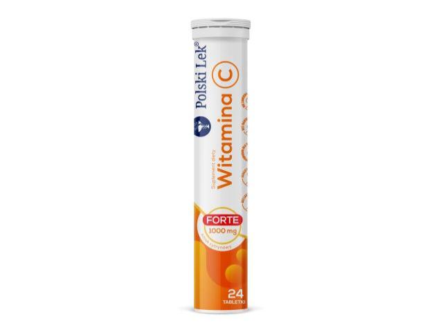 Witamina C Forte 1000 mg interakcje ulotka tabletki musujące  24 tabl. (tub.)