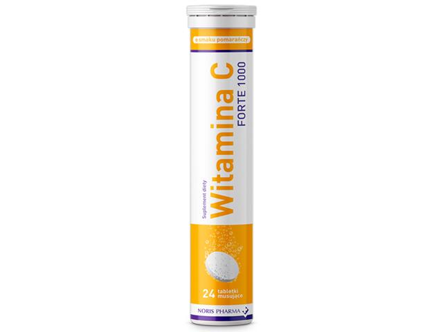 Witamina C Forte 1000 pomarańcza interakcje ulotka tabletki musujące  24 tabl.