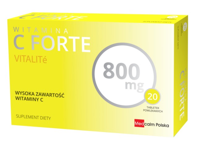 Witamina C Forte Vitalite interakcje ulotka tabletki powlekane - 20 tabl. (2 blist. po 10 tabl.)