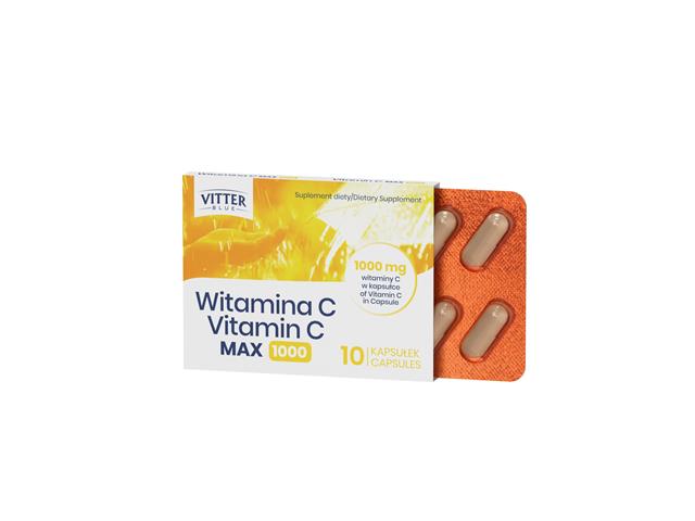 Witamina C Max 1000 Vitter Blue interakcje ulotka kapsułki - 10 kaps.