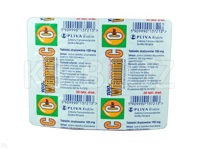 Witamina C Monovitan interakcje ulotka tabletki drażowane 100 mg 50 tabl. | blister