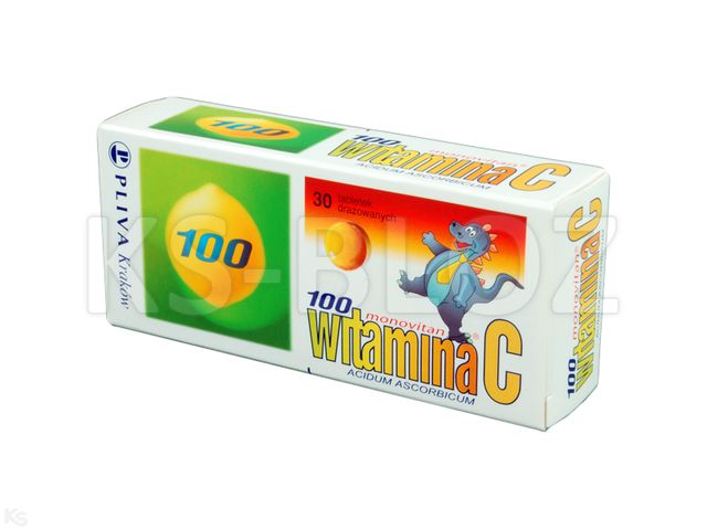 Witamina C Monovitan interakcje ulotka tabletki drażowane 100 mg 30 tabl. | 3 blist.po 10 szt.