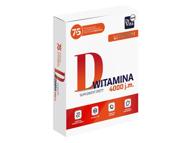 Witamina D 4000 j.m. interakcje ulotka tabletki  60 tabl.