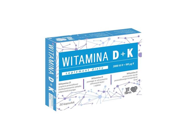 Witamina D + K interakcje ulotka kapsułki - 30 kaps.