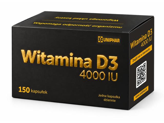 Witamina D3 4000 IU interakcje ulotka kapsułki miękkie  150 kaps. (10 blist. po 15 kaps.)