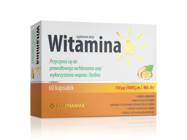 Witamina D3 4000 j.m. interakcje ulotka kapsułki miękkie  60 kaps.