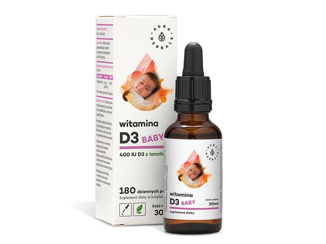 Witamina D3 Baby 400 IU interakcje ulotka krople  30 ml