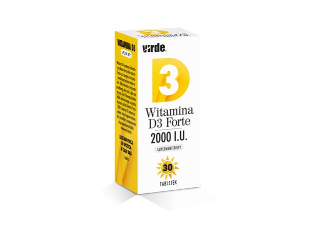 Witamina D3 Forte 2000 IU interakcje ulotka tabletki  30 tabl.