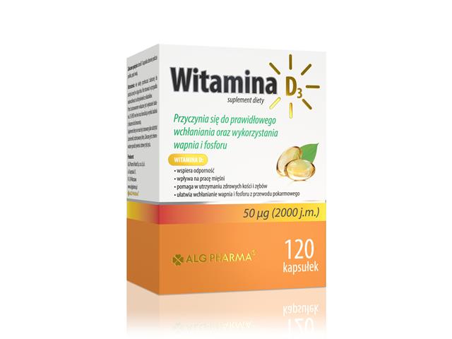 Witamina D3 interakcje ulotka kapsułki miękkie - 120 kaps.