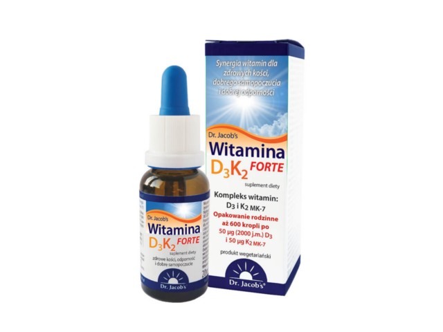 Witamina D3 K2 Forte Dr. Jacob's interakcje ulotka krople  20 ml