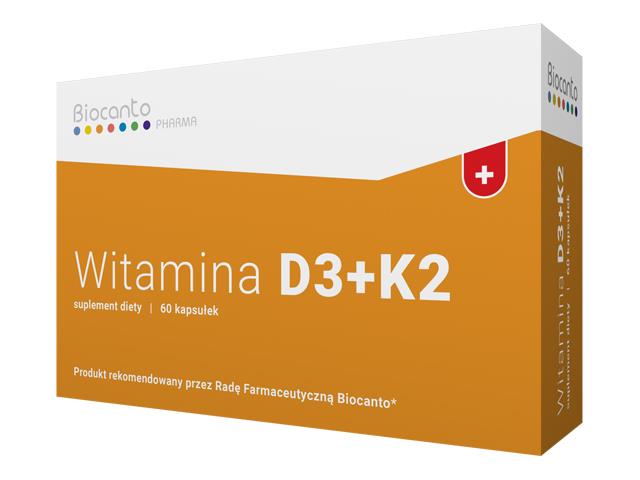 Witamina D3 + K2 interakcje ulotka kapsułki miękkie  60 kaps.