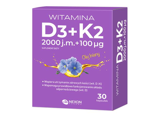 Witamina D3 + K2 interakcje ulotka kapsułki - 30 kaps.