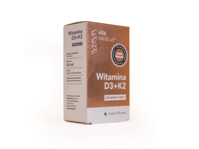 Witamina D3 + K2 Vita Medicus interakcje ulotka krople  29.4 ml