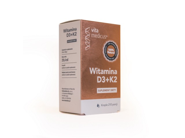 Witamina D3 + K2 Vita Medicus interakcje ulotka krople  29,4 ml