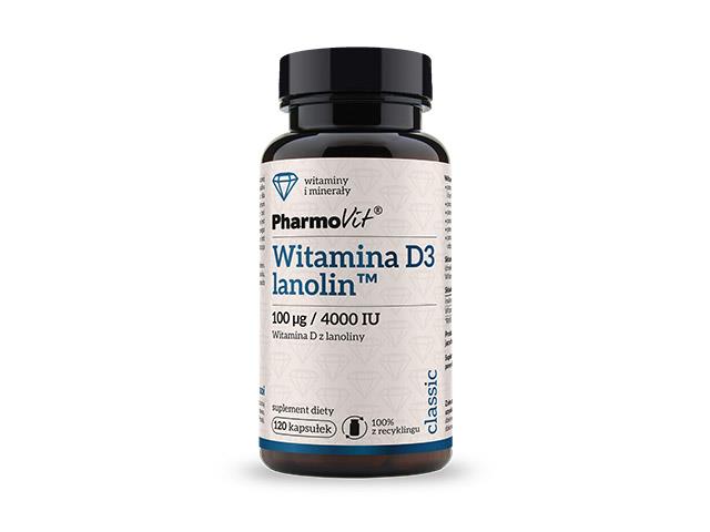 Witamina D3 lanolin™ 100 µg/ 4000IU Pharmovit interakcje ulotka kapsułki  120 kaps.