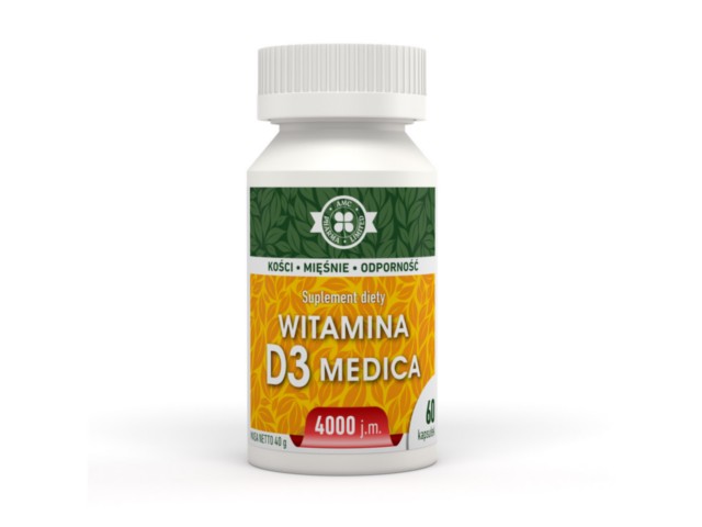 Witamina D3 Medica 4000 j.m. interakcje ulotka kapsułki miękkie - 60 kaps.