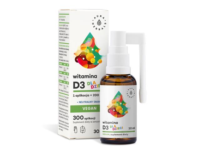 Witamina D3 Vegan dla dzieci interakcje ulotka płyn - 30 ml