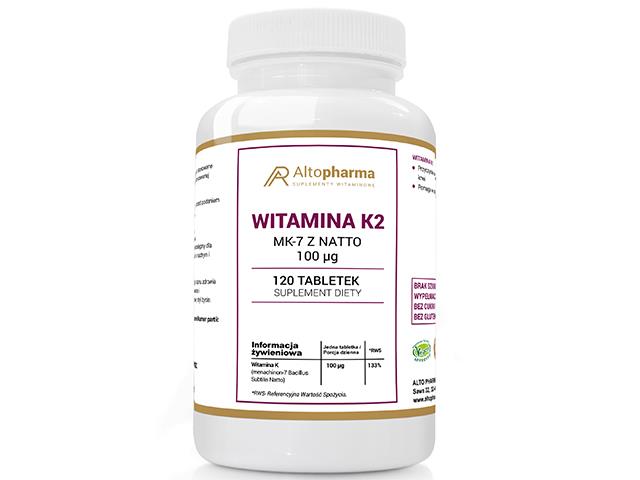 WITAMINA K2 MK-7 z NATTO 100 mcg interakcje ulotka tabletki - 120 tabl.