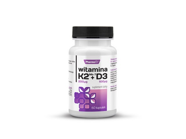 Witamina K2 MK7 + D3 200 ug + 100 ug/4000 IU interakcje ulotka kapsułki - 60 kaps.