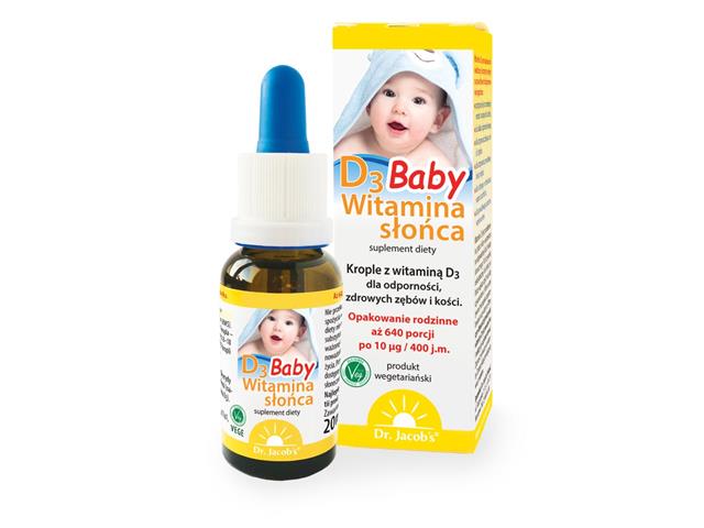 Witamina słońca D3 Baby interakcje ulotka krople  20 ml