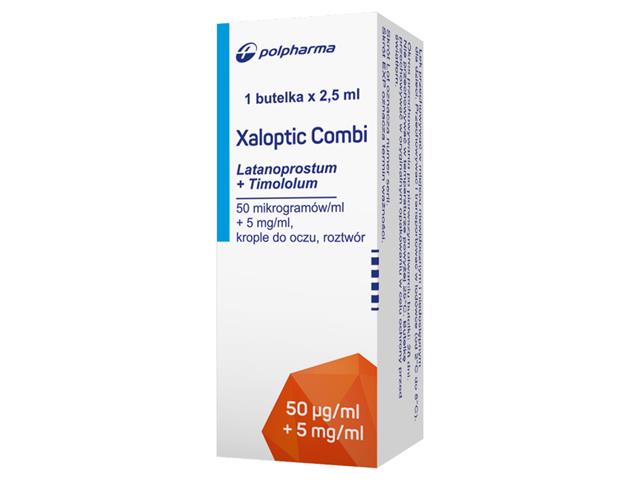 Xaloptic Combi interakcje ulotka krople do oczu, roztwór (50mcg+5mg)/ml 