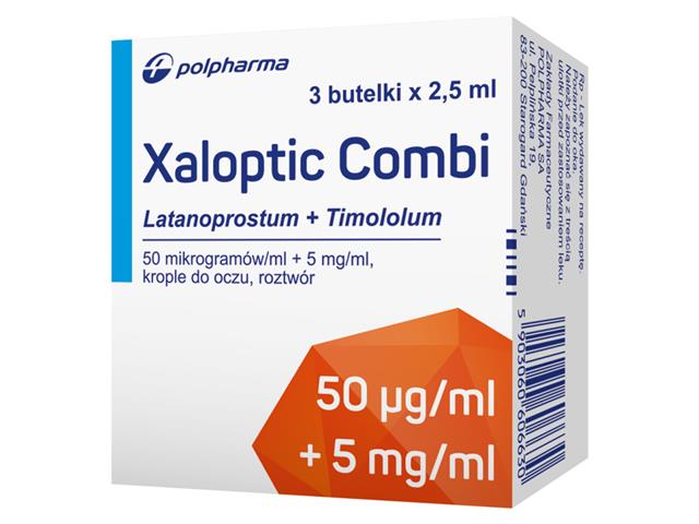 Xaloptic Combi interakcje ulotka krople do oczu, roztwór (50mcg+5mg)/ml 3 but. po 2.5 ml