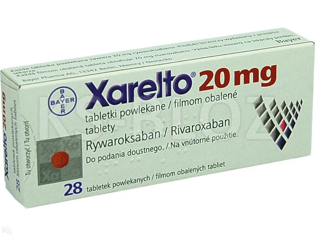 Xarelto interakcje ulotka tabletki powlekane 20 mg 28 tabl. (blist. Alu/PP)